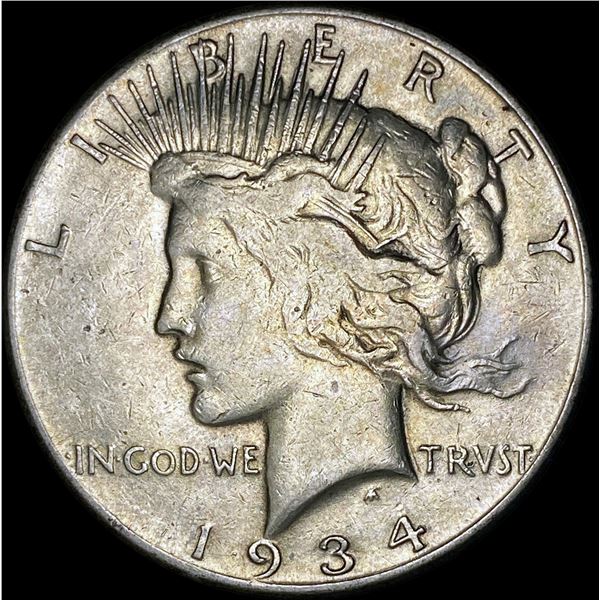1934-S Silver Peace Dollar ABOUT UNCIRCULATED