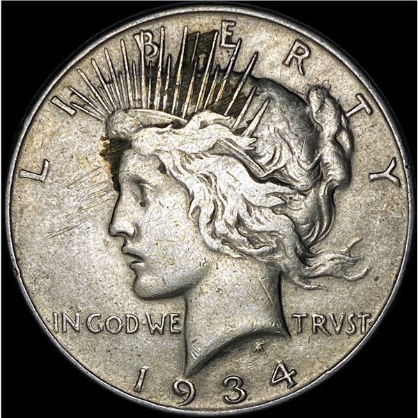 1934 Silver Peace Dollar ABOUT UNCIRCULATED