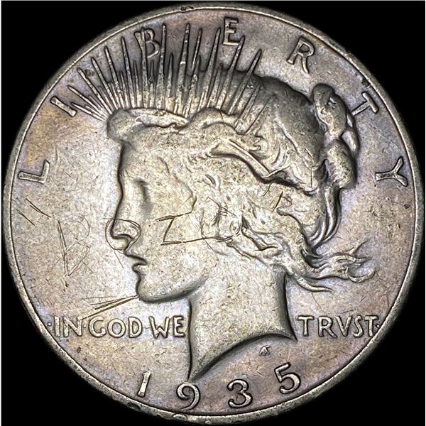 1935-S Silver Peace Dollar ABOUT UNCIRCULATED