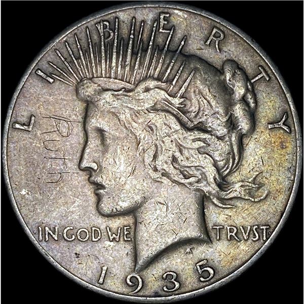 1935-S Silver Peace Dollar ABOUT UNCIRCULATED
