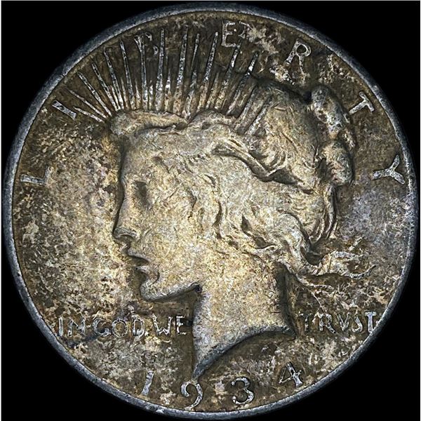 1934-S Silver Peace Dollar ABOUT UNCIRCULATED