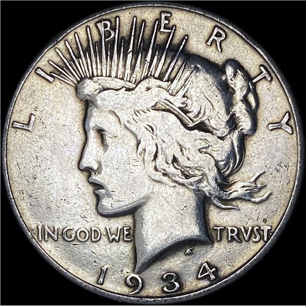 1934-D Silver Peace Dollar ABOUT UNCIRCULATED