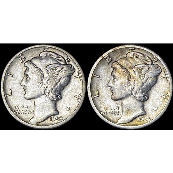 [2]1928 Mercury Dime CLOSELY UNCIRCULATED