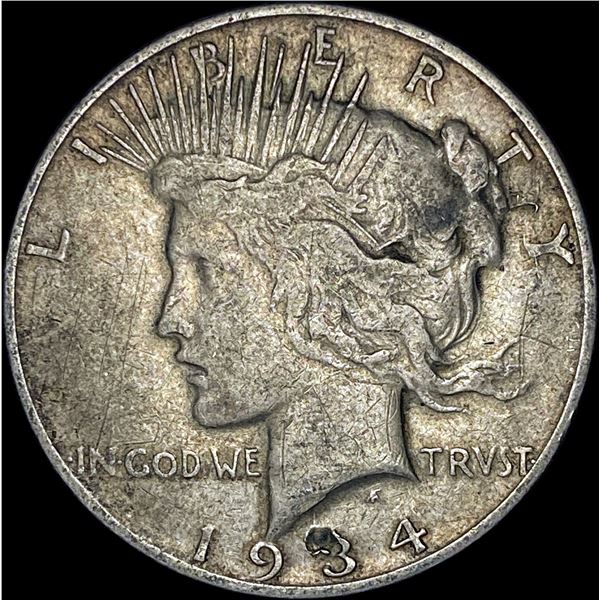 1934-D Silver Peace Dollar ABOUT UNCIRCULATED
