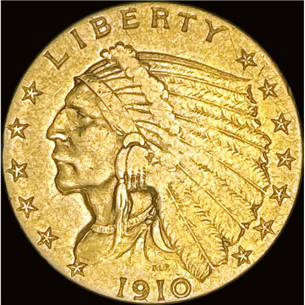 1910 $2.50 Gold Quarter Eagle LIGHTLY CIRCULATED