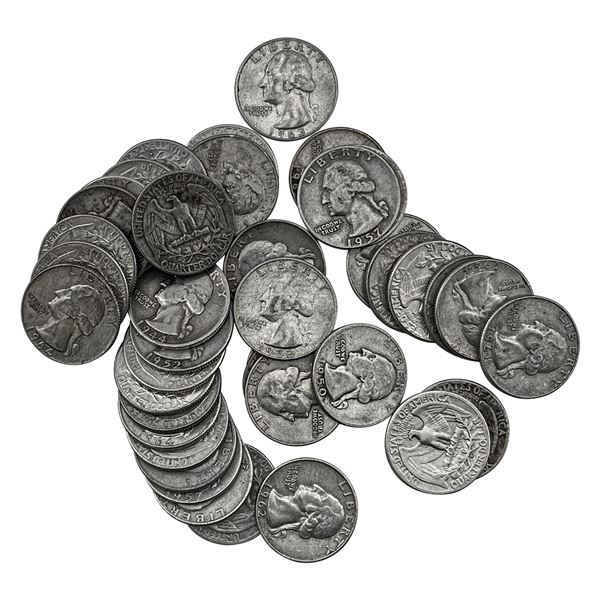 1941-1964 Washington Silver Quarter Lot [40 Coins]