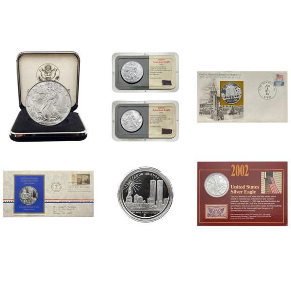 1970-2002 US Commemorative Silver Lot [7 Coins]