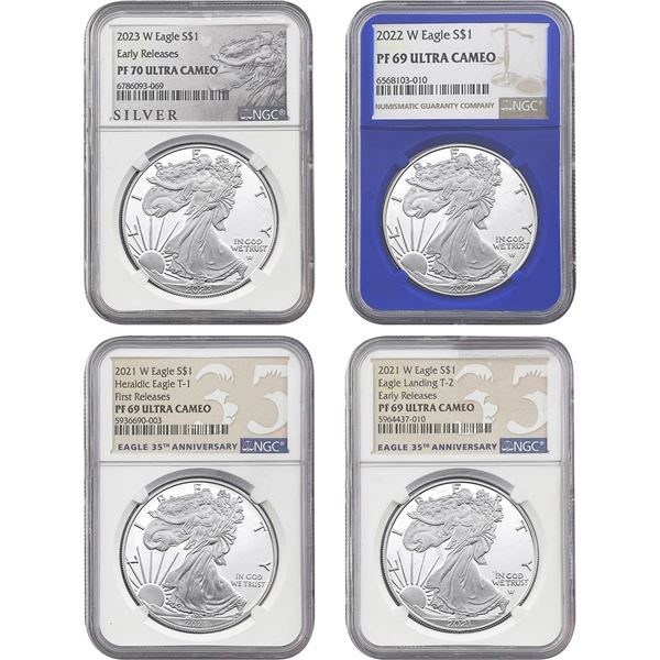 2021-2023 [4] American Silver Eagle NGC PF69 ULTRA CAMEO