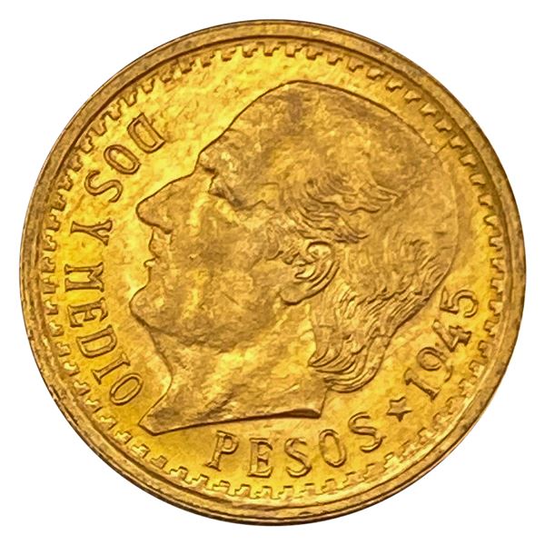 1945 Mexico Dos Y Medio Pesos, .0603 oz agw