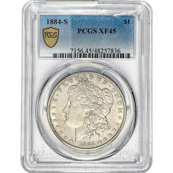 1884-S Morgan Silver Dollar PCGS XF45