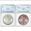 Image 1 : 1900-O, 2011 GEM BU Morgan Sil Dollar & ASE [2 Coins] NNC MS67/70