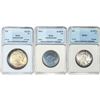Image 1 : 1925-1954 GEM BU US Silver Coinage Lot [3 Coins] NNC MS66/66+