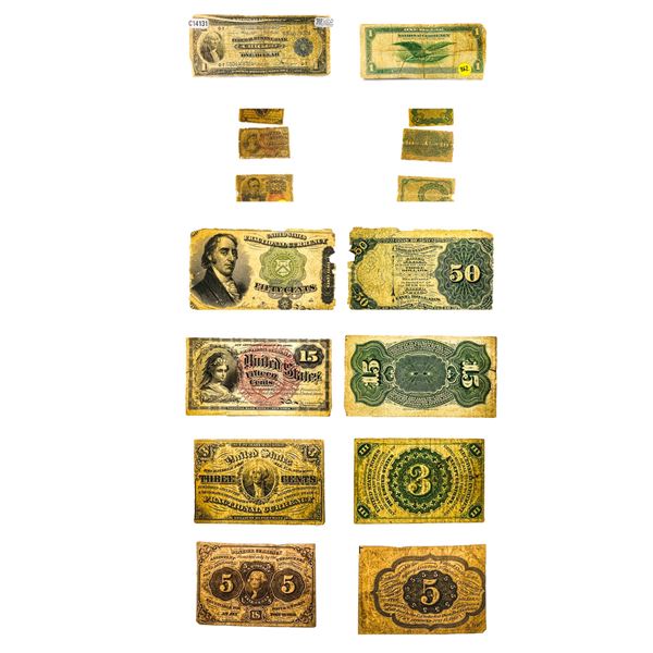 1868-1914 US Fractional and Silver Cert. Currency Lot [8 Bills]