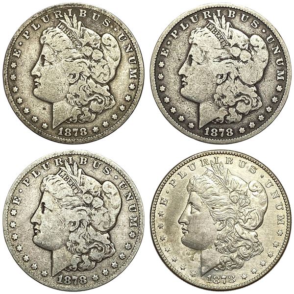 [4] 1878-S Morgan Silver Dollar Lot [4 Coins] HIGH GRADE