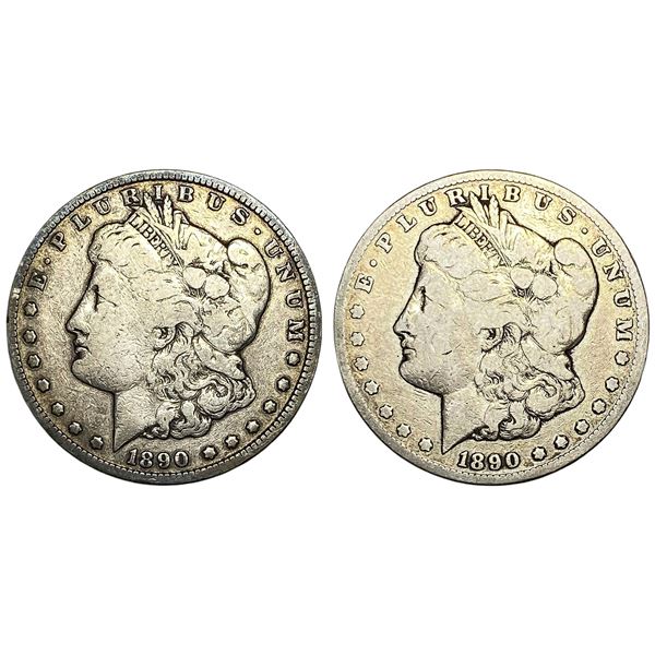 [2] 1890-CC Key Date Morgan Silver Dollar[2 Coins]