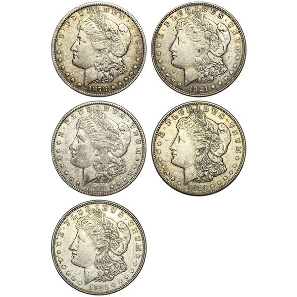 1878-1921 Better Morgan Silver Dollar lot [5 Coins]