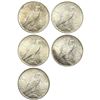 Image 2 : 1922-1924 UNC Silver Peace Dollar Lot [5 Coins]