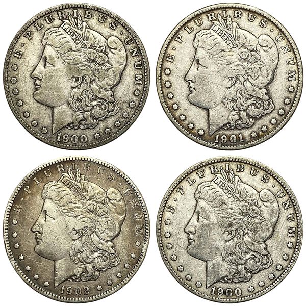 1900-1902 Morgan Silver Dollar Lot [4 Coins]