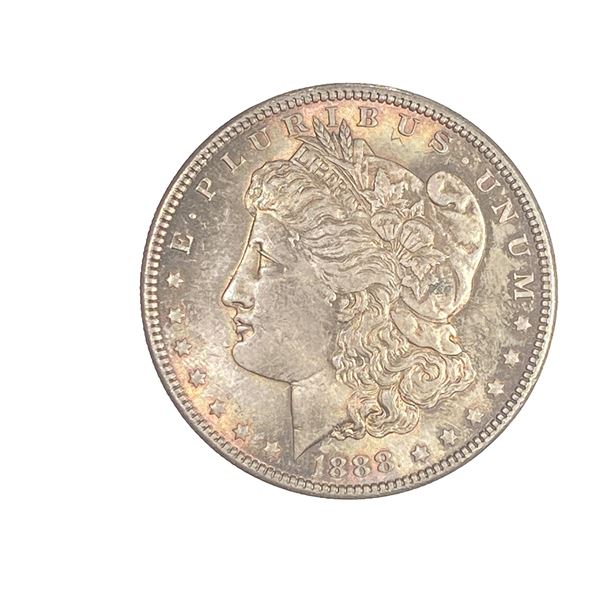 1888 Toned Morgan Silver Dollar GEM BU