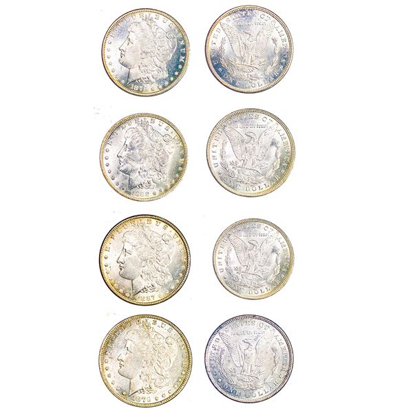 1879-1888 GEM BU Morgan Silver Dollar Lot [4 Coins]