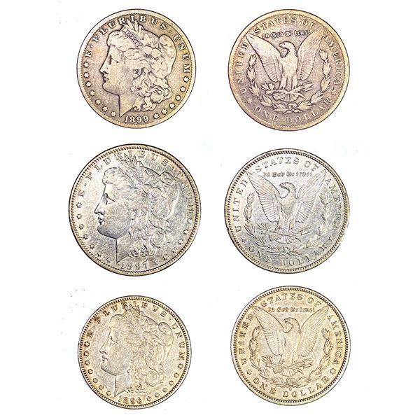 1896-1899 Better Date Morgan Silver Dollar[4 Coins]
