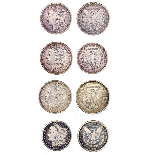 1889-1899 Morgan Silver Dollar Lot [4 Coins]