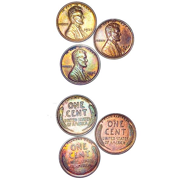 1926-1927 Better Date Lincoln Wheat Cent[3 Coins] MS