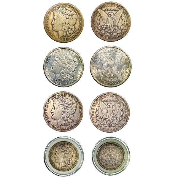 1886-1887 Better Date Morgan Silver Dollar[4 Coins]