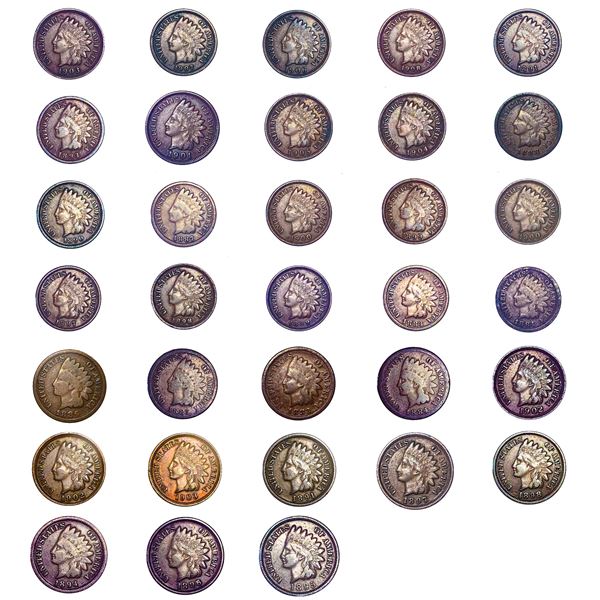 1883-1907 Better Indian Head Cent Lot [36 Coins]