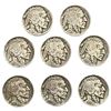 Image 1 : 1915-1917 Better Date Buffalo Nickel Lot [8 Coins]