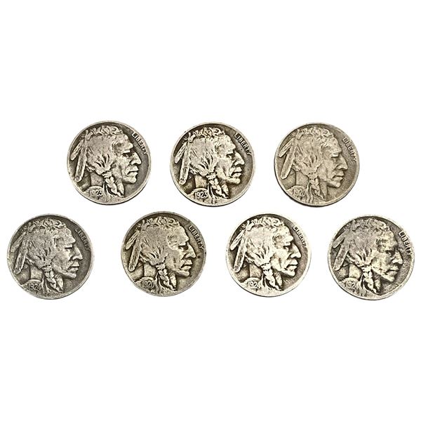 1920-1924 Better Date Buffalo Nickel Lot [7 Coins]