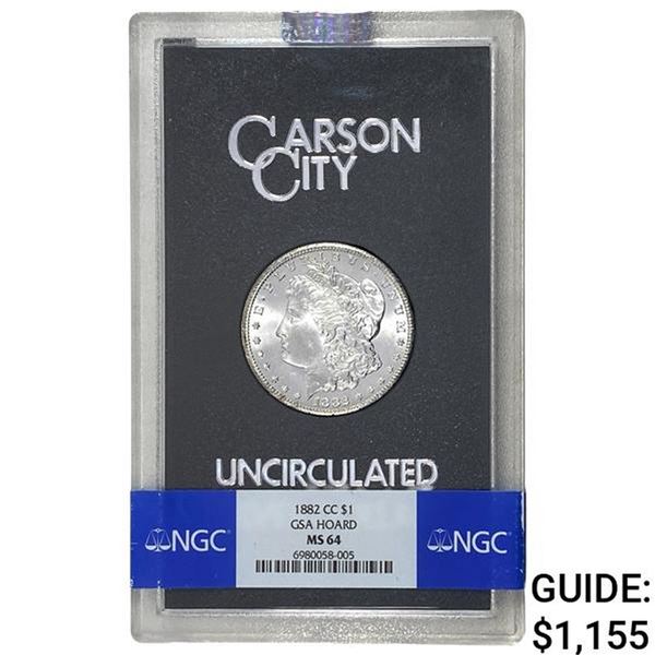 1882-CC Morgan Silver Dollar NGC MS64