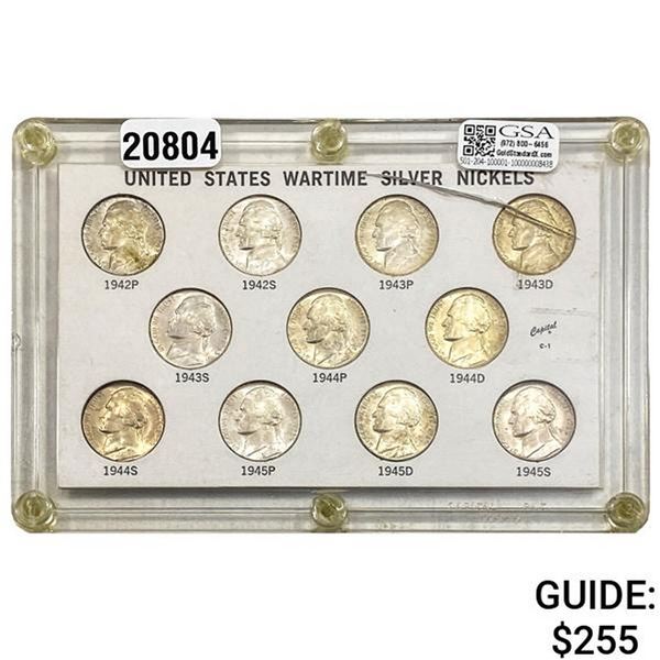 1942 U.S. Wartime Silver Nickels