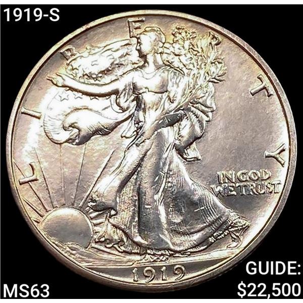 1919-S Walking Liberty Half Dollar CHOICE BU