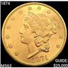 1874 $20 Gold Double Eagle CHOICE BU