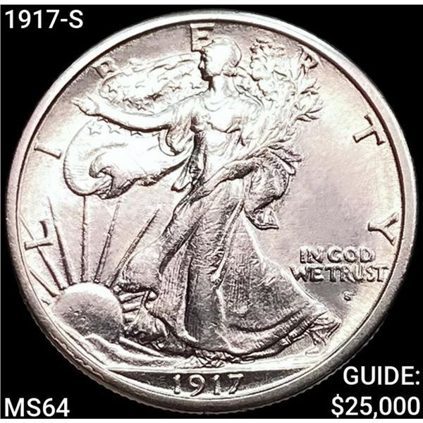 1917-S Walking Liberty Half Dollar CHOICE BU
