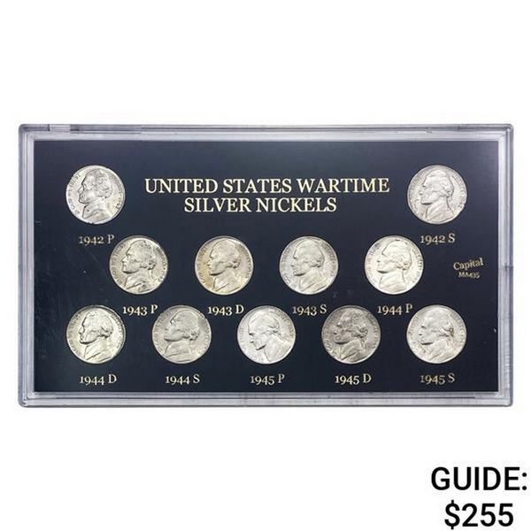1942-1945 Gem BU Silver War Nickel Set [11 Coins]