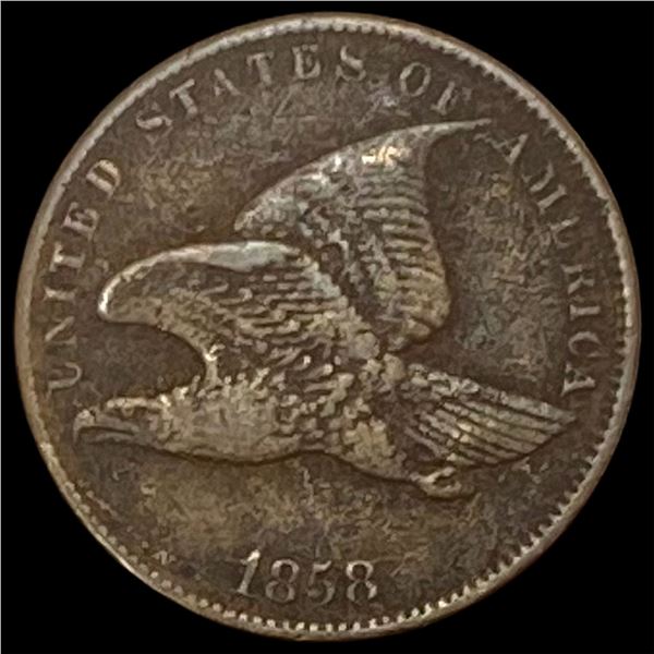 1858 Copper-Nickel Flying Eagle Cent NEARLY UNCIRCULATED