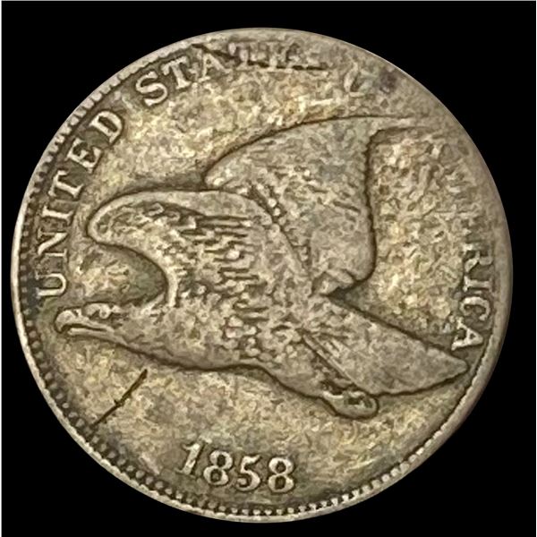 1858 Copper-Nickel Flying Eagle Cent NICELY CIRCULATED