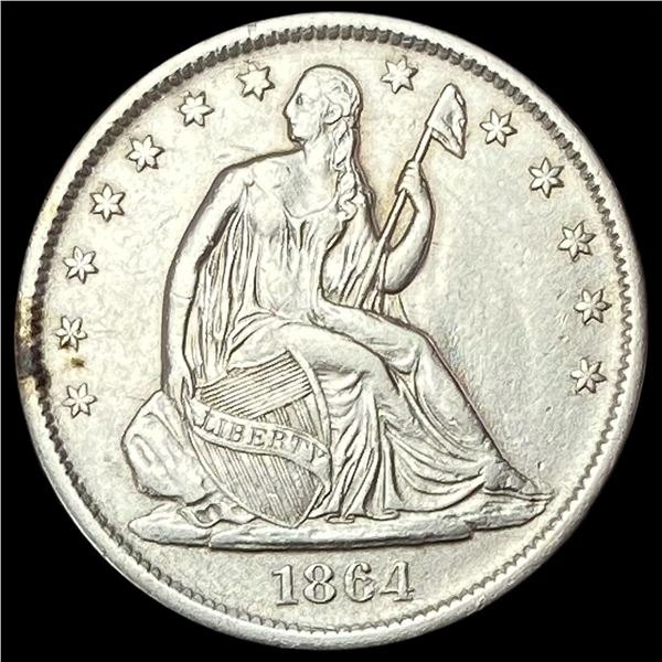 1864-S Seated Liberty Half Dollar CLOSELY UNCIRCULATED