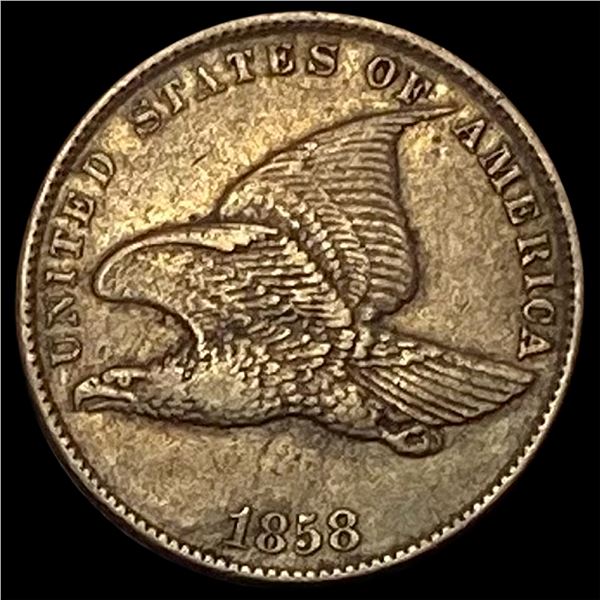 1858 Copper-Nickel Flying Eagle Cent NEARLY UNCIRCULATED