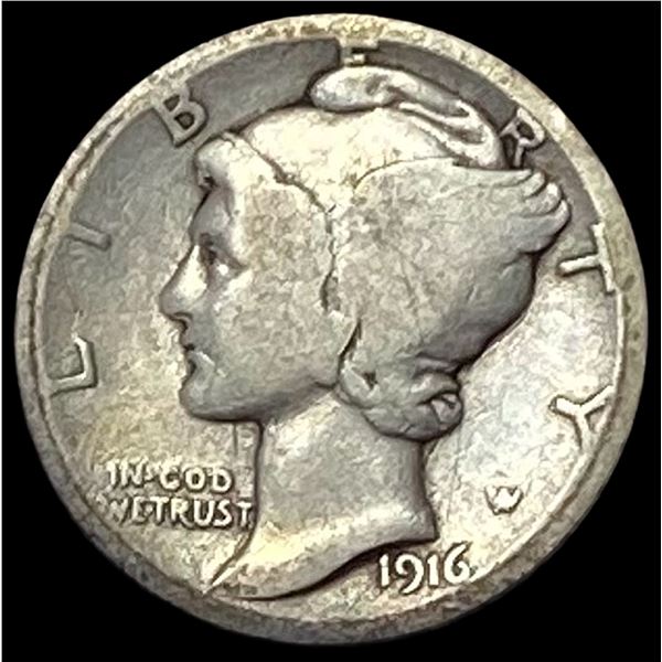 1916-D Silver Mercury Dime NICELY CIRCULATED