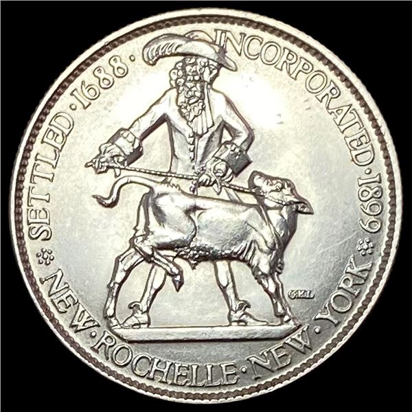 1938 Silver New Rochelle Half Dollar GEM BU
