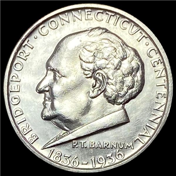 1936 Silver Half Dollar Bridgeport Centennial GEM BU