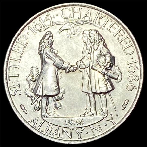 1936 Albany Tercentenary Silver Half Dollar GEM BU
