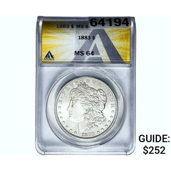 1883 Morgan Silver Dollar ANACS MS64