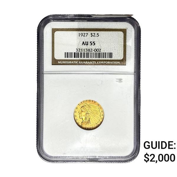 1927 $2.50 Gold Quarter Eagle NGC AU55
