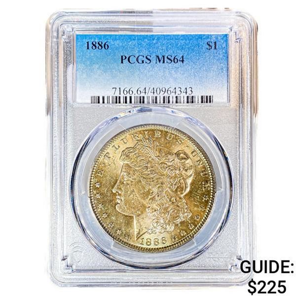 1886 Morgan Silver Dollar PCGS MS64