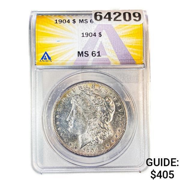 1904 Morgan Silver Dollar ANACS MS61