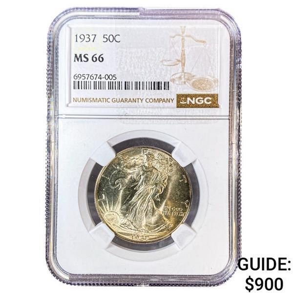 1937 Walking Liberty Half Dollar NGC MS66